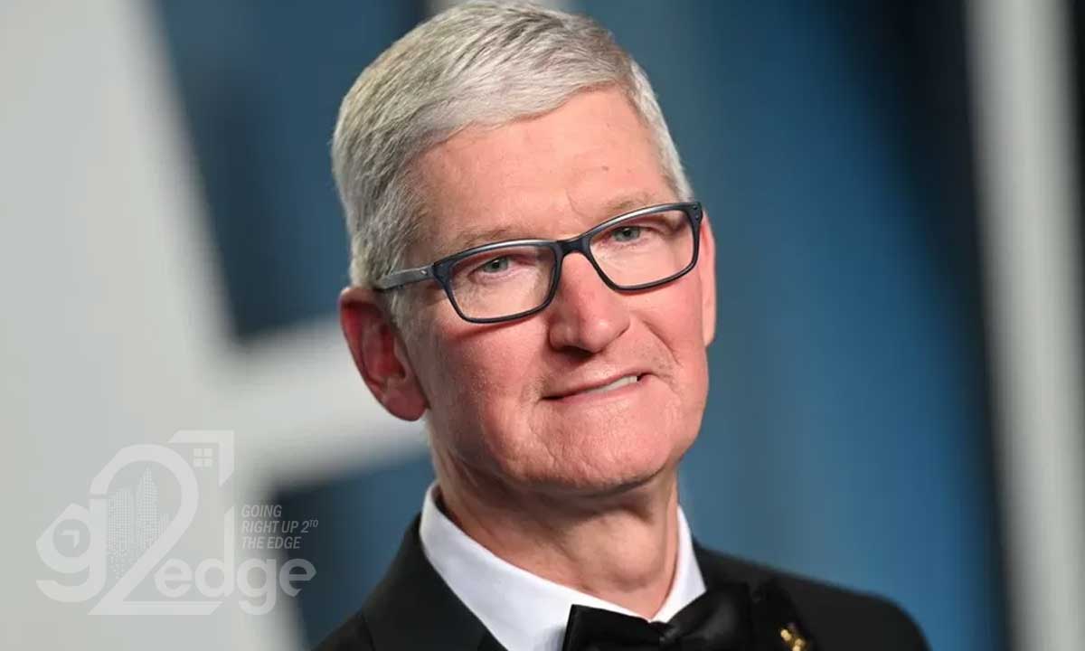 Apple chief executive Tim Cook will see his annual pay package slashed by more than 40% this year.