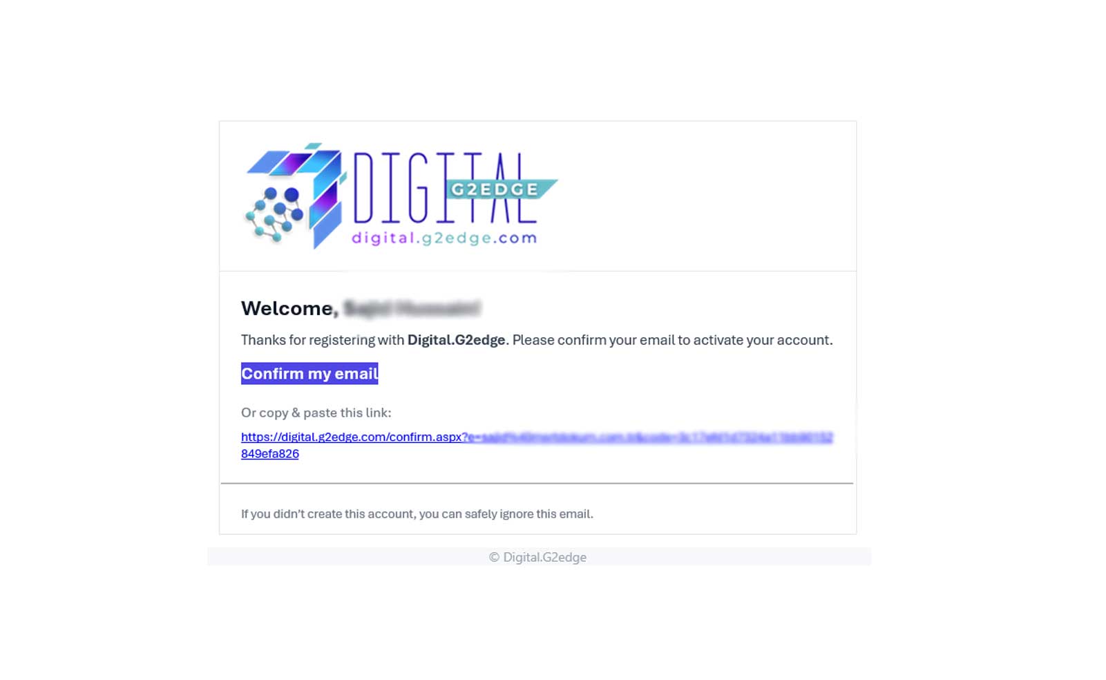 Email verification screenshot